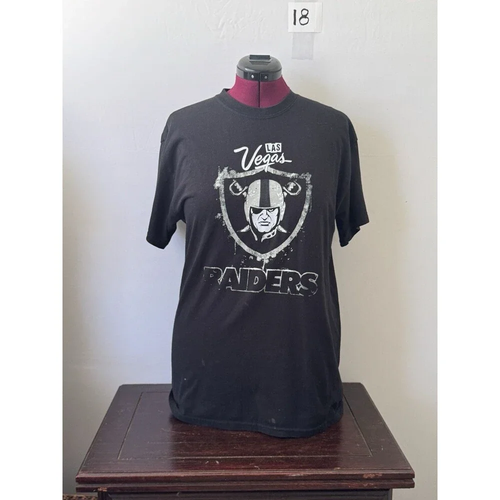 Las Vegas Raiders Graphic T Shirt Black NFL Football Mens Large